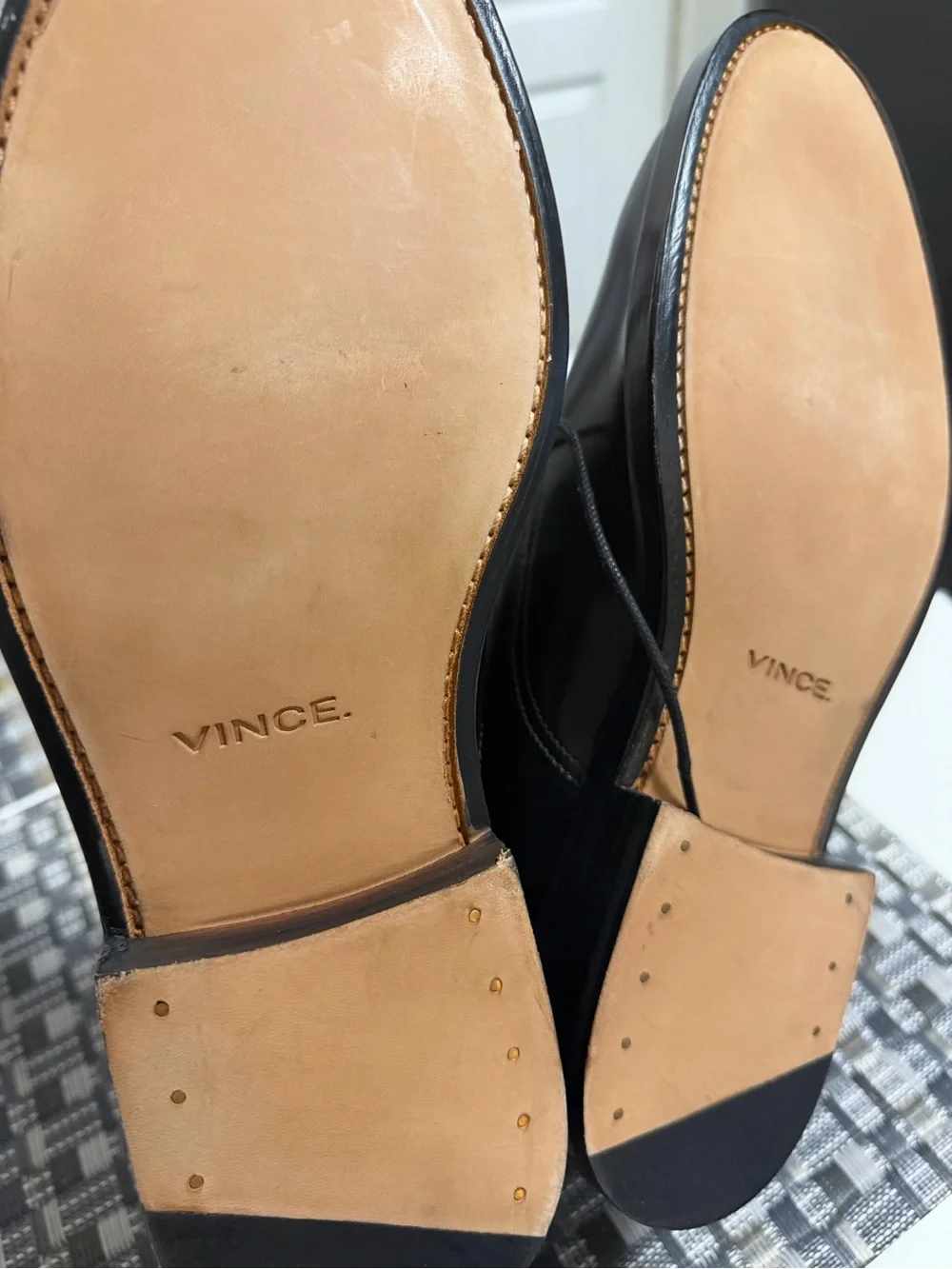 Vince MEN Black Leather Damian Lace-Up Dress Boots